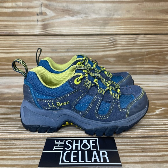 LLBean Toddler Boy’s 10 Blue/Yellow Fabric Athletic Lace Up Hiking Sneakers - Picture 1 of 12
